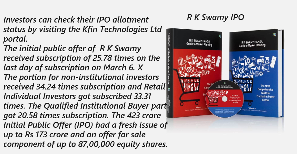 RK Swamy listing price gains
